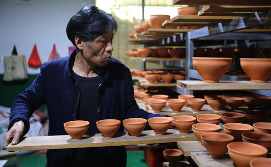 Pure handmade tea set production process