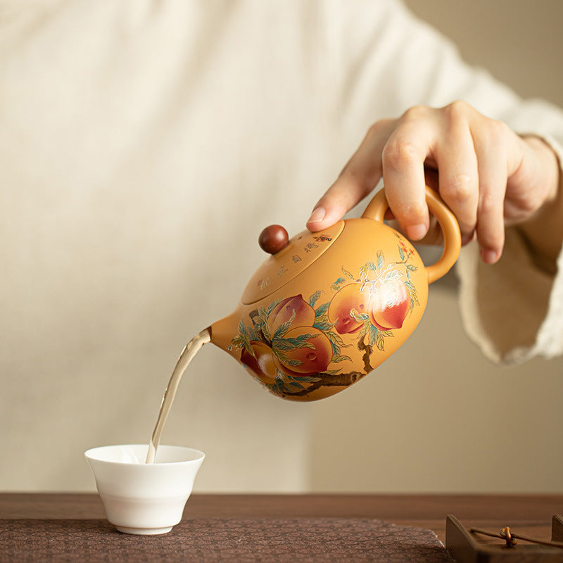 Chinese tea set, Jiutao purple clay teapot, tea set