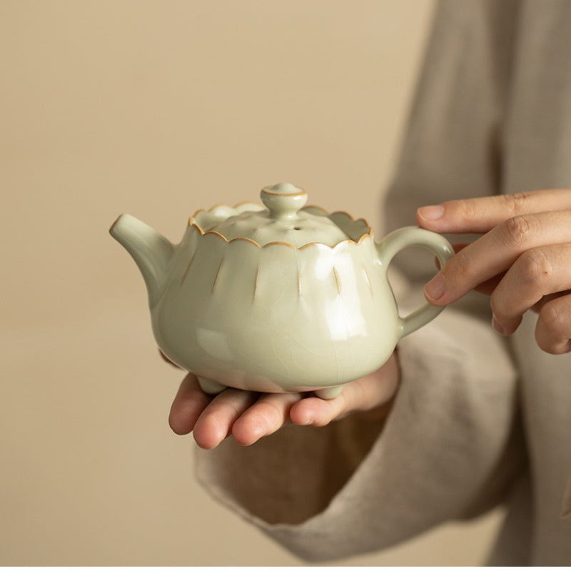 Chinese tea set, hand-cracked ceramic teapot