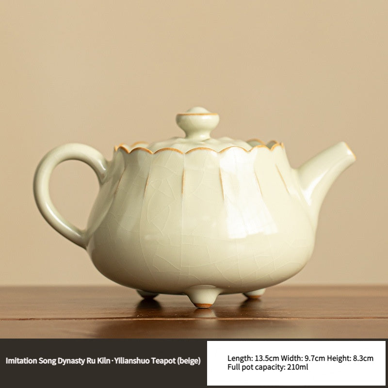 Chinese tea set, hand-cracked ceramic teapot