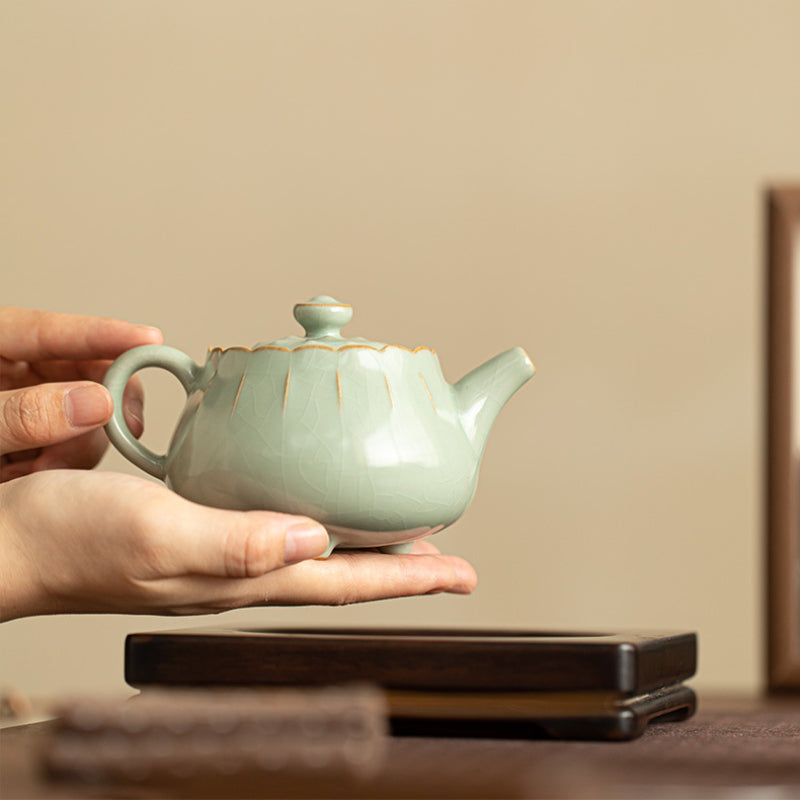 Chinese tea set, hand-cracked ceramic teapot