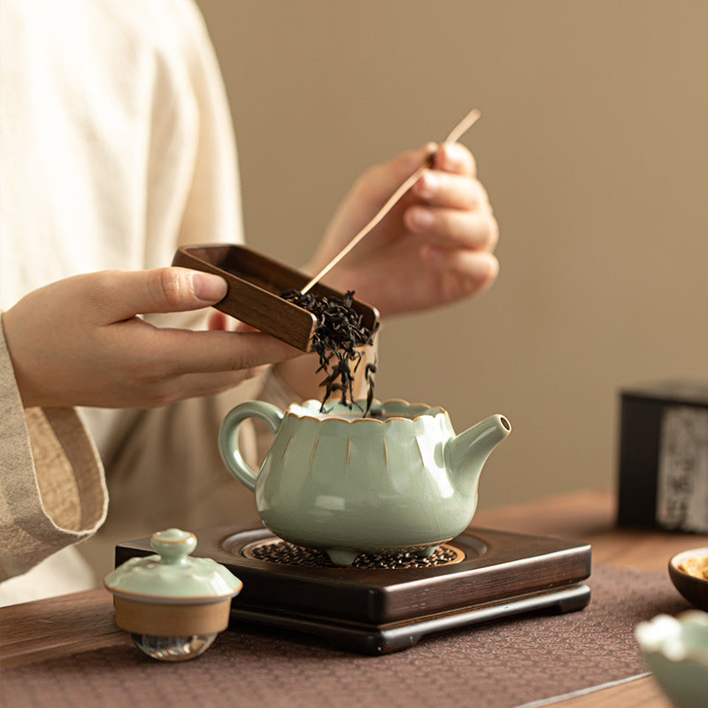 Chinese tea set, hand-cracked ceramic teapot