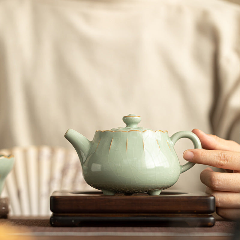 Chinese tea set, hand-cracked ceramic teapot