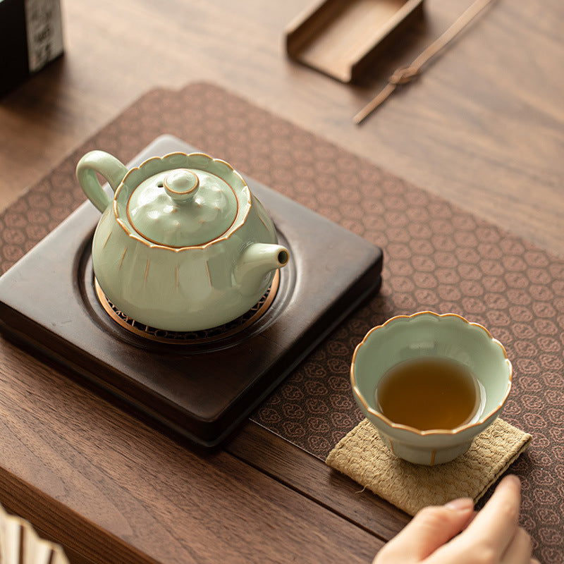 Chinese tea set, hand-cracked ceramic teapot