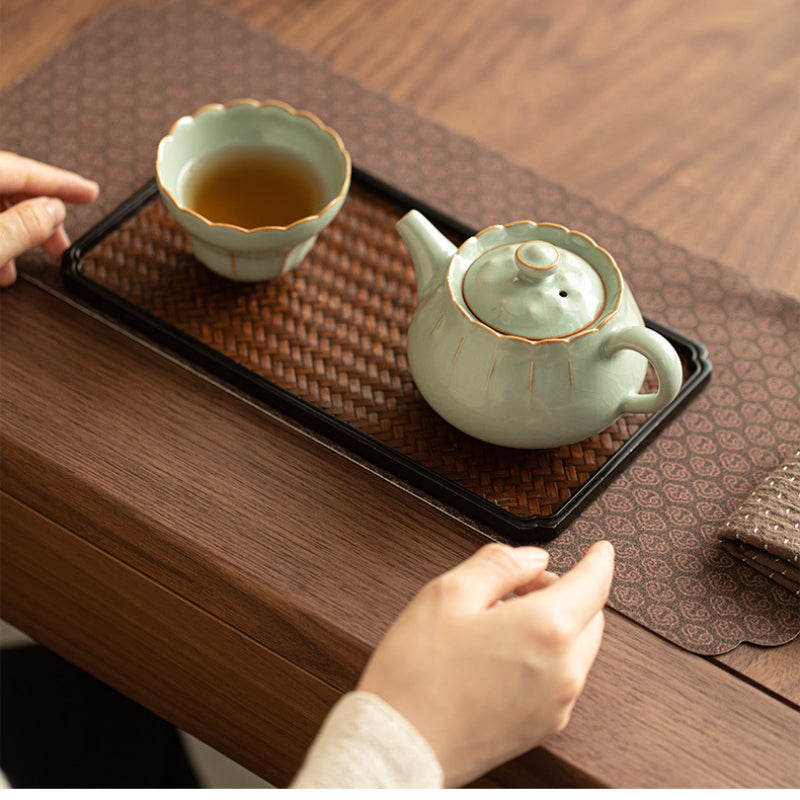 Chinese tea set, hand-cracked ceramic teapot