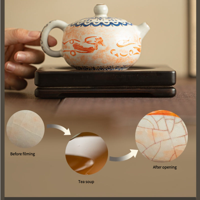 Chinese tea set, Dunhuang Feitian ceramic teapot