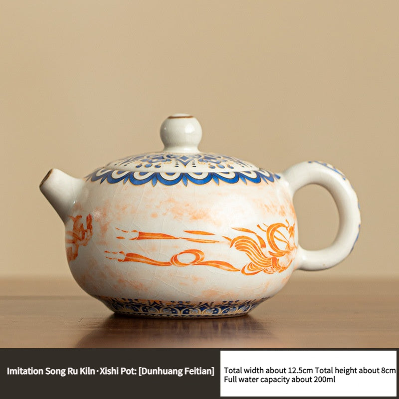 Chinese tea set, Dunhuang Feitian ceramic teapot