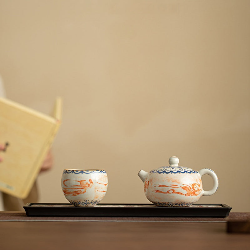 Chinese tea set, Dunhuang Feitian ceramic teapot