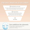 alt="Woman using oral sterilizer cup – 30 seconds for cleaner mouth"