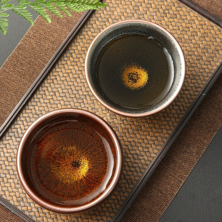 Chinese tea set, Tianmu Jianzhan, auspicious pair of cups