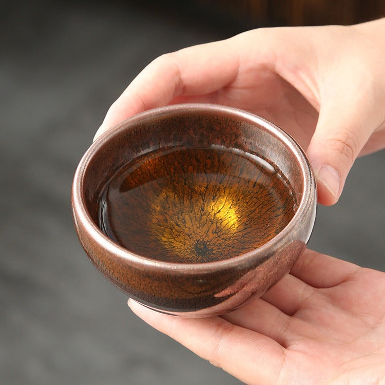 Chinese tea set, Tianmu Jianzhan, auspicious pair of cups