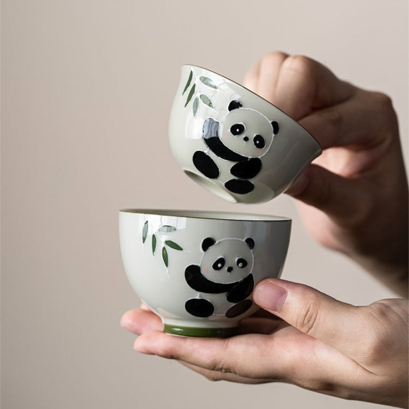 Chinese tea set, hand-painted cute panda tea set