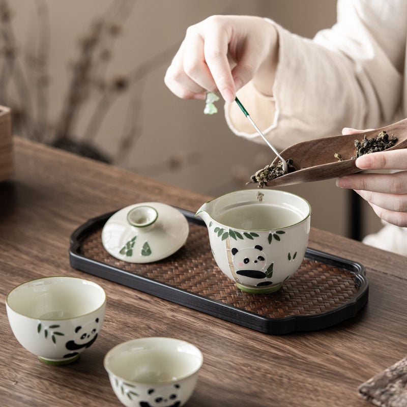 Chinese tea set, hand-painted cute panda tea set