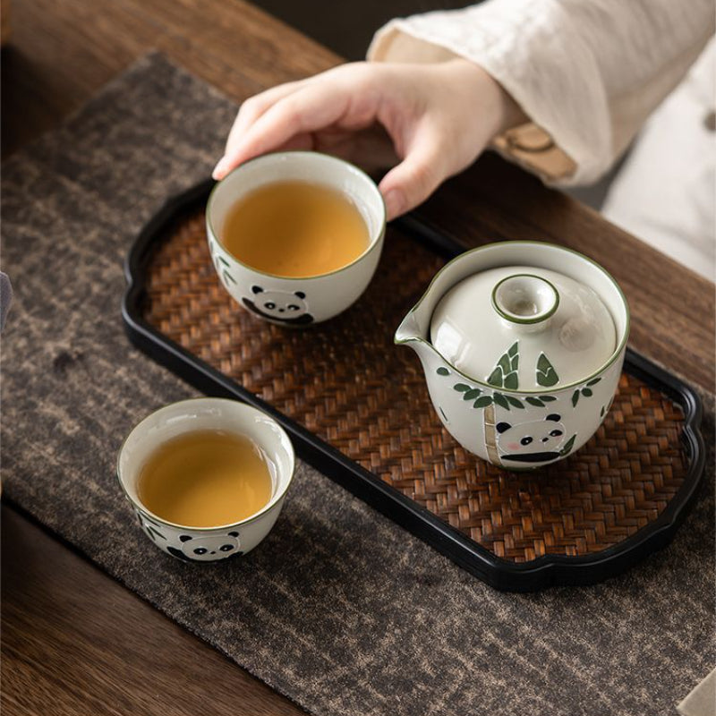 Chinese tea set, hand-painted cute panda tea set