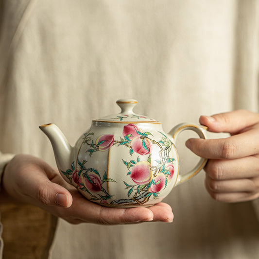 Traditional handicraft-ceramic teapot-Jiutao tea set