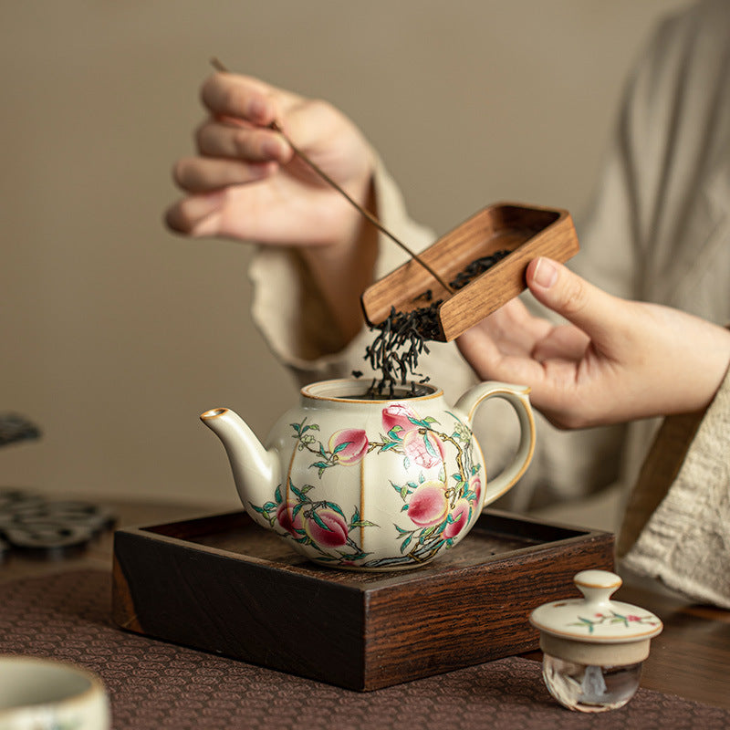 Traditional handicraft-ceramic teapot-Jiutao tea set