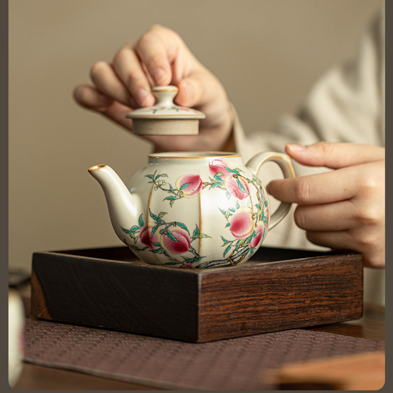 Traditional handicraft-ceramic teapot-Jiutao tea set