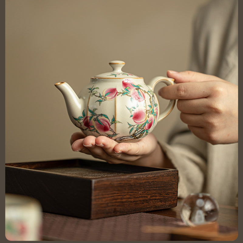 Traditional handicraft-ceramic teapot-Jiutao tea set