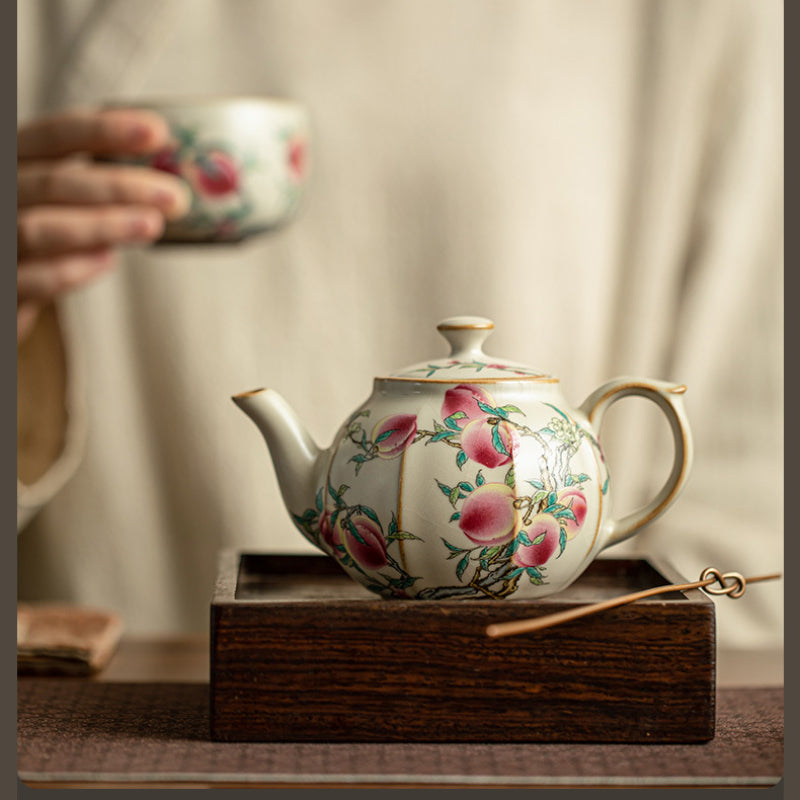 Traditional handicraft-ceramic teapot-Jiutao tea set